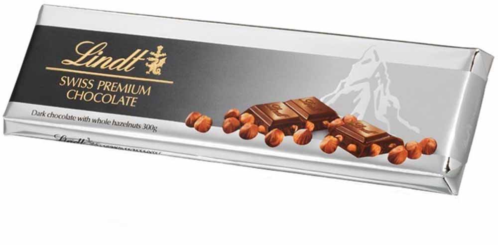 Lindt Silver Bar Dark Hazelnut 300g